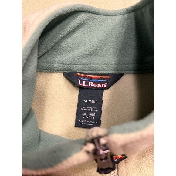 L.L. Bean woman’s large fleece lime green full zip sweater jacket - Picture 5 of 5